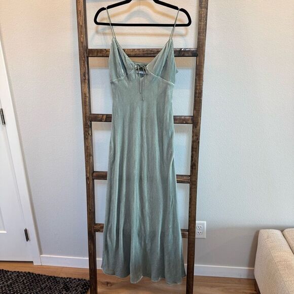 NWT Susana Monaco Celadon Velvet Silk Bias Cut Midi Dress - Picture 4 of 10